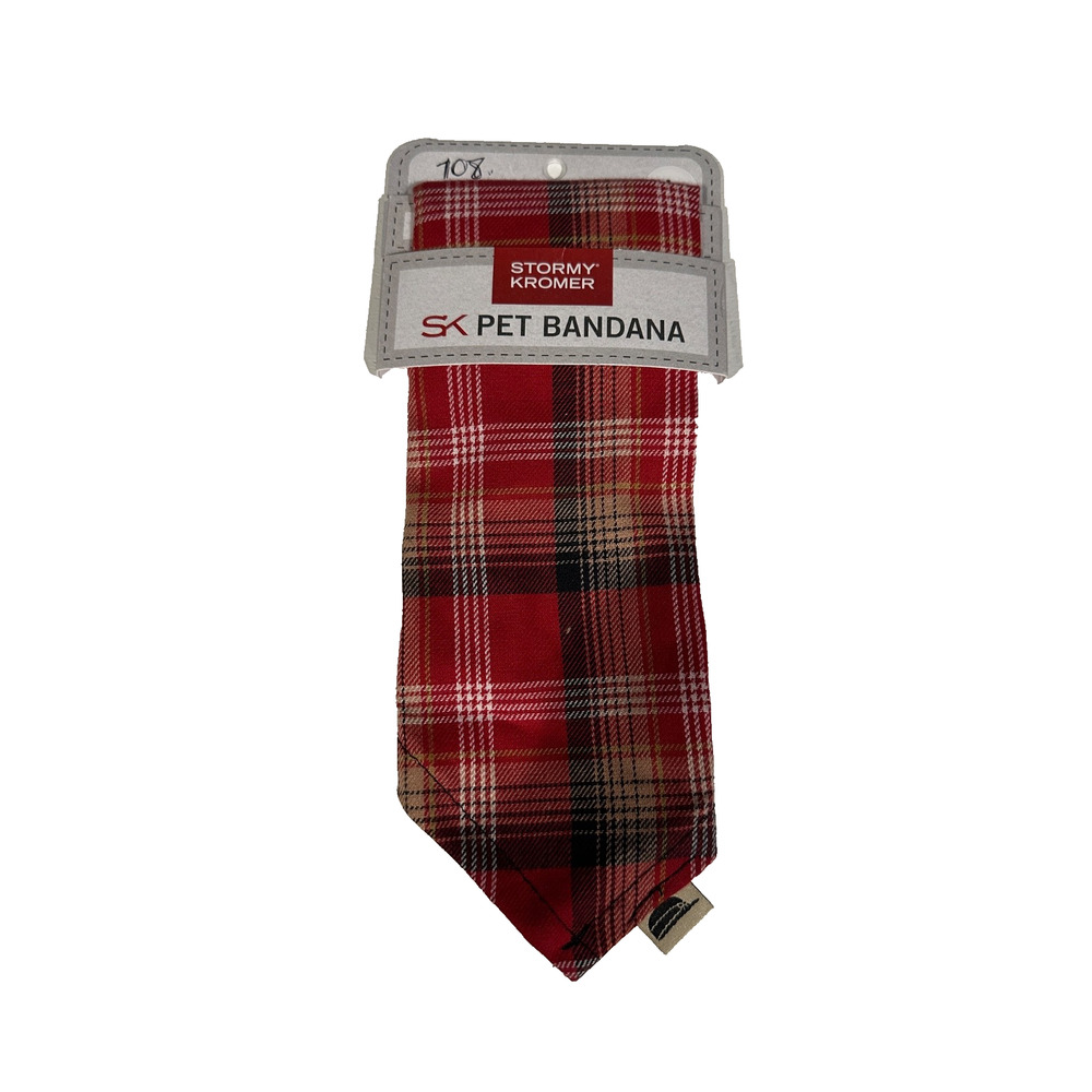 Stormy Kromer SK Pet Dog Bandana Checkered Red Poppy Size LARGE NEW
